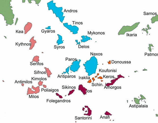 Χάρτης: Ποια είναι τα νησιά των Κυκλάδων